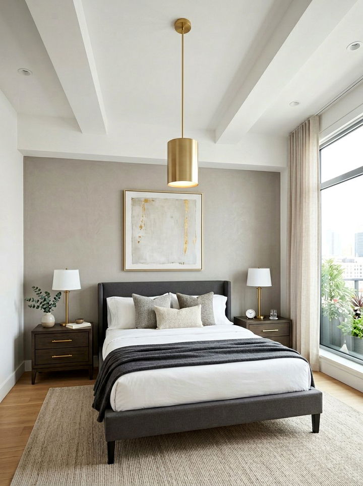 Gold Pendant Light - 30 gold accent bedroom ideas