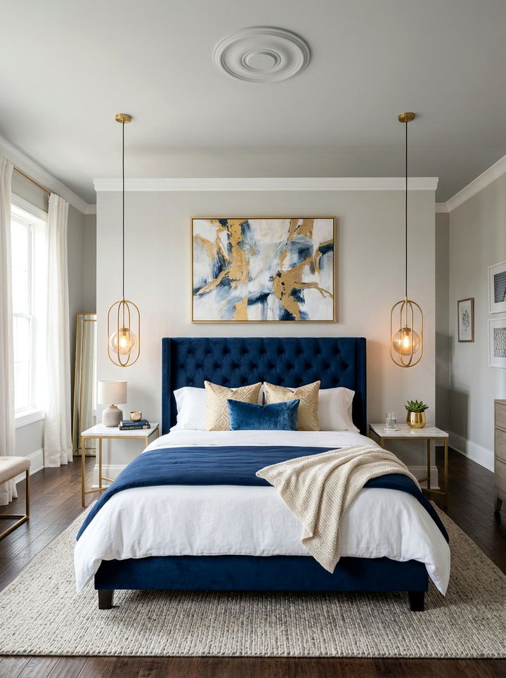 Gold Pendant Lighting - 30 dramatic bedroom ideas