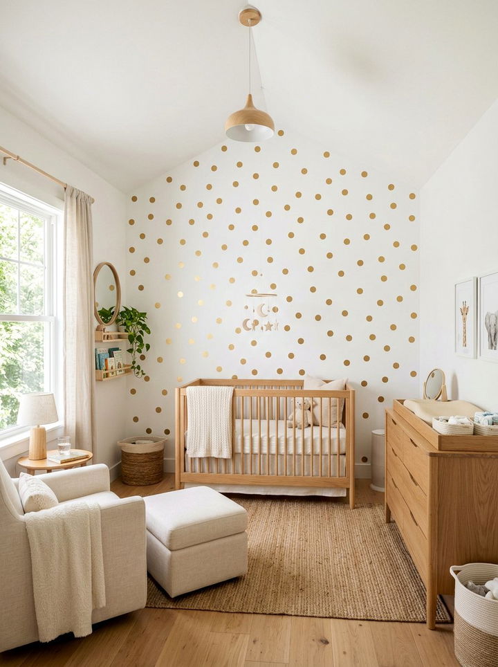 Gold Polka Dot Wall Decal - 30 bedroom polka dot walls