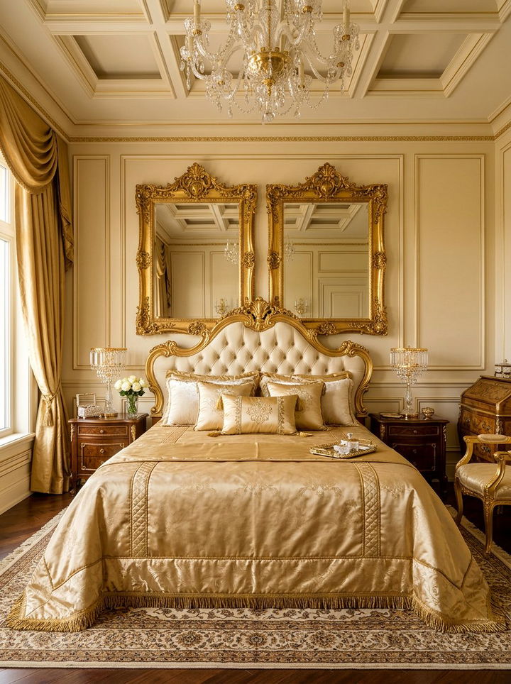 Gold Satin Bedspread - 30 satin bedroom ideas