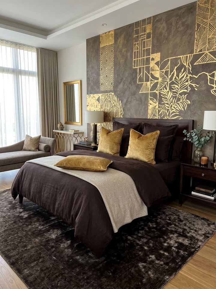 Gold Suede Decorative Pillow - 30 suede bedroom ideas