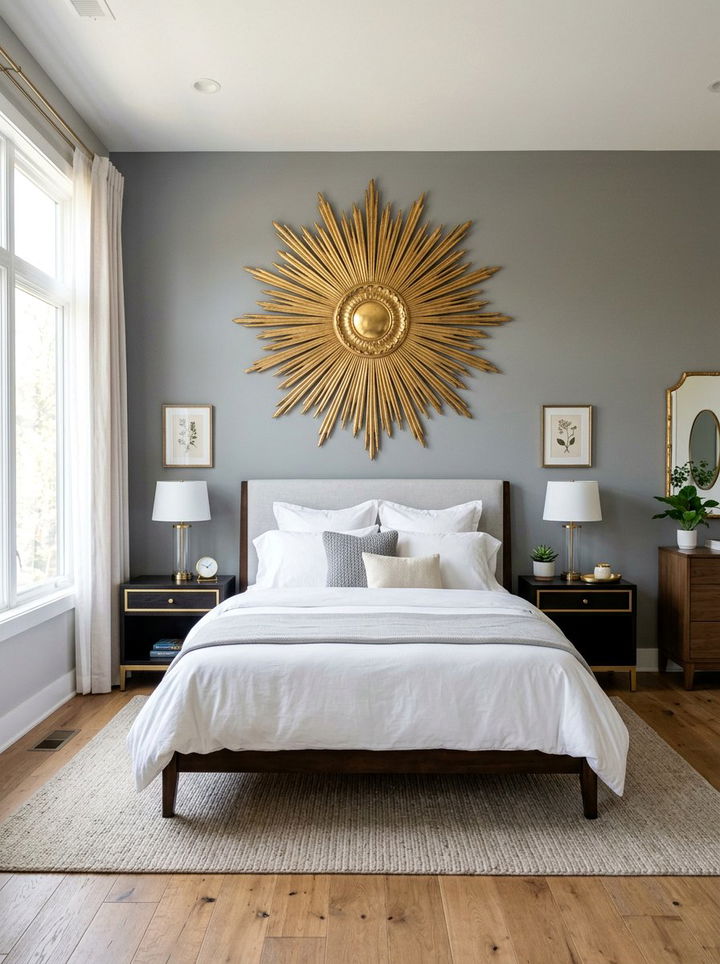 Gold Sunburst Wall Decor - 30 gold bedroom decor ideas