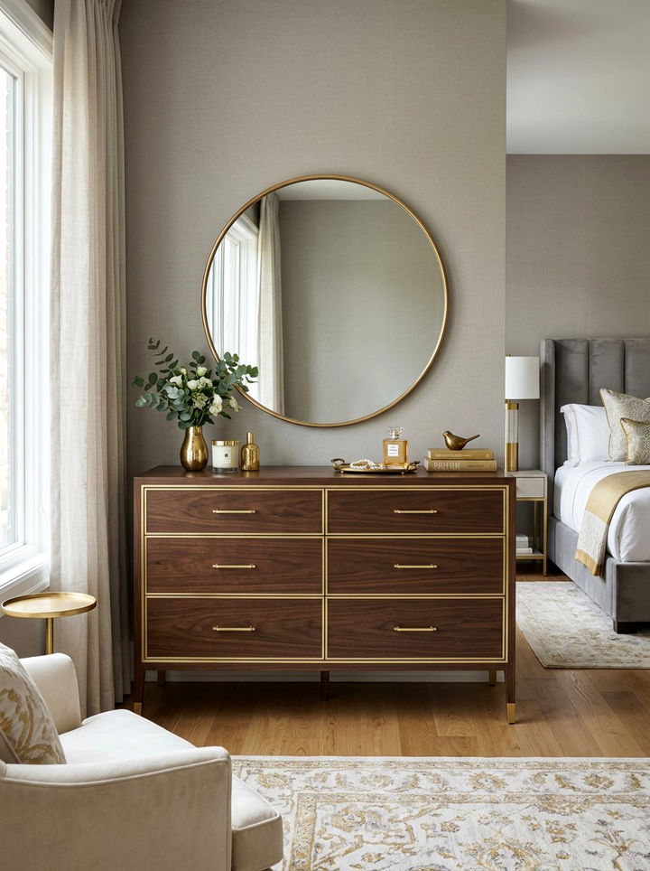 Gold Trim Dresser - 30 gold accent bedroom ideas