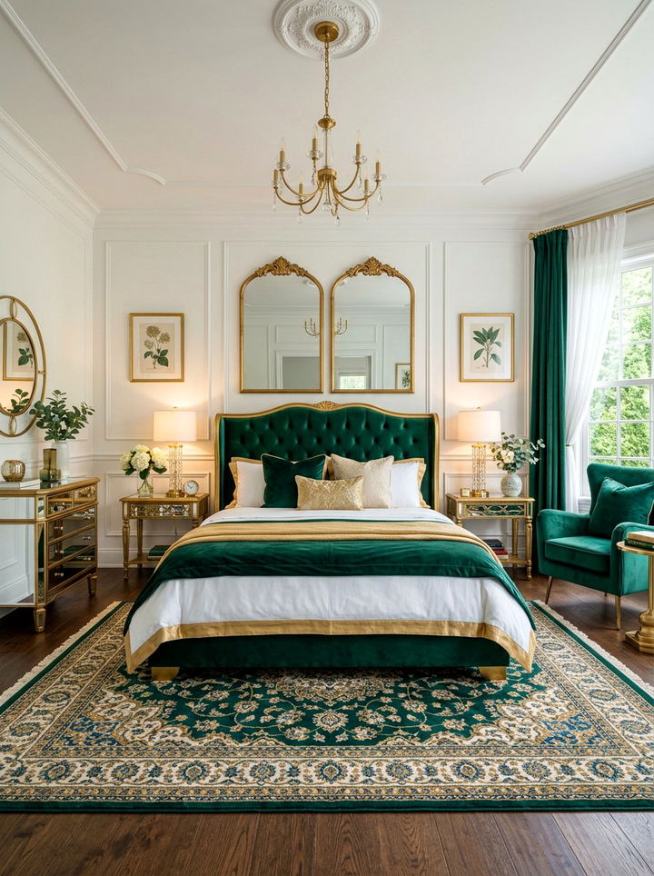 Gold and emerald bedroom - 30 emerald and white bedroom ideas