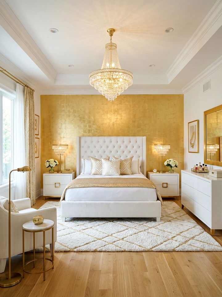 Gold and white bedroom - 30 modern bedroom color ideas