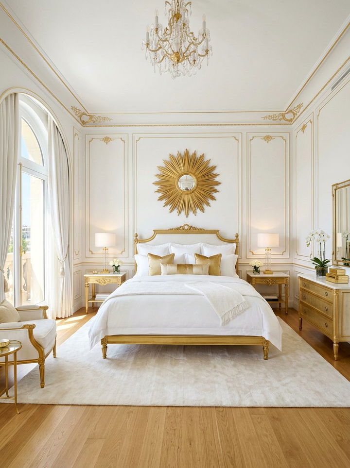 Gold and white bedroom - 30 luxurious bedroom color ideas