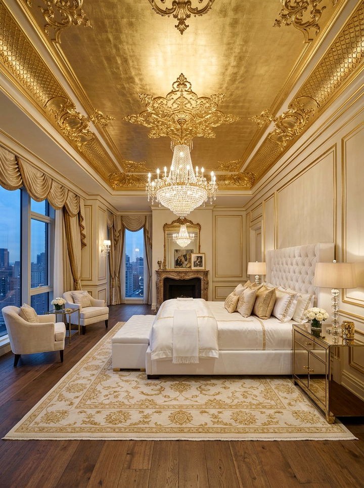 Gold leaf ceiling wallpaper - 30 bedroom ceiling wallpapers
