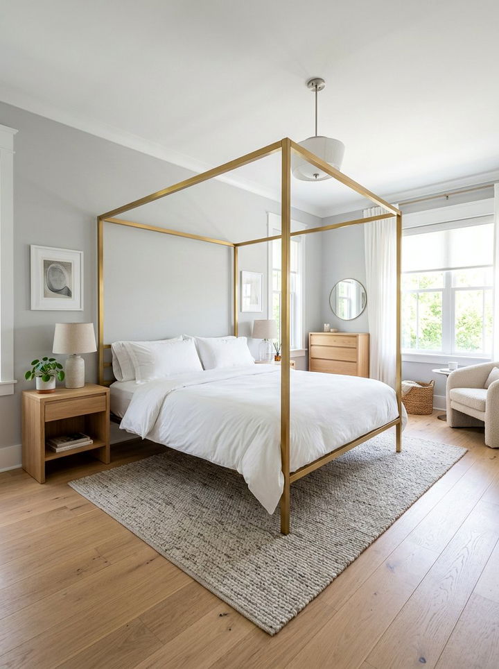 Gold metal bed frame - 30 gold bedroom ideas