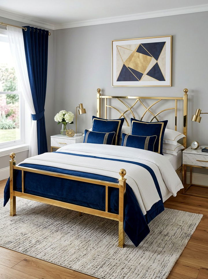 Gold metal bed frame - 30 bedroom bed frames