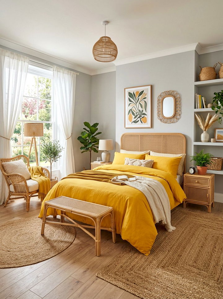 Golden Yellow Bedroom - 30 autumn inspired bedroom color ideas