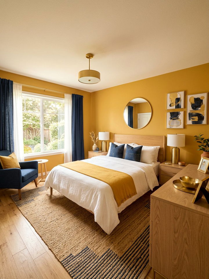 Golden Yellow Sunny Room - 30 rich color bedroom ideas