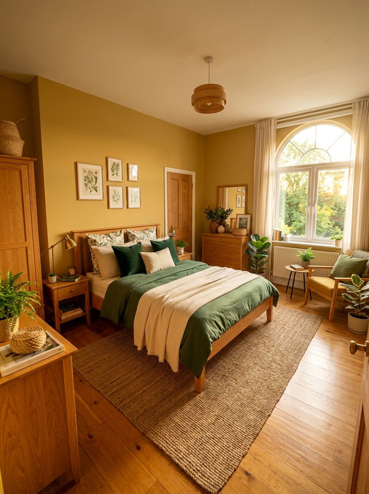 Golden hour yellow - 30 forest inspired bedroom color ideas