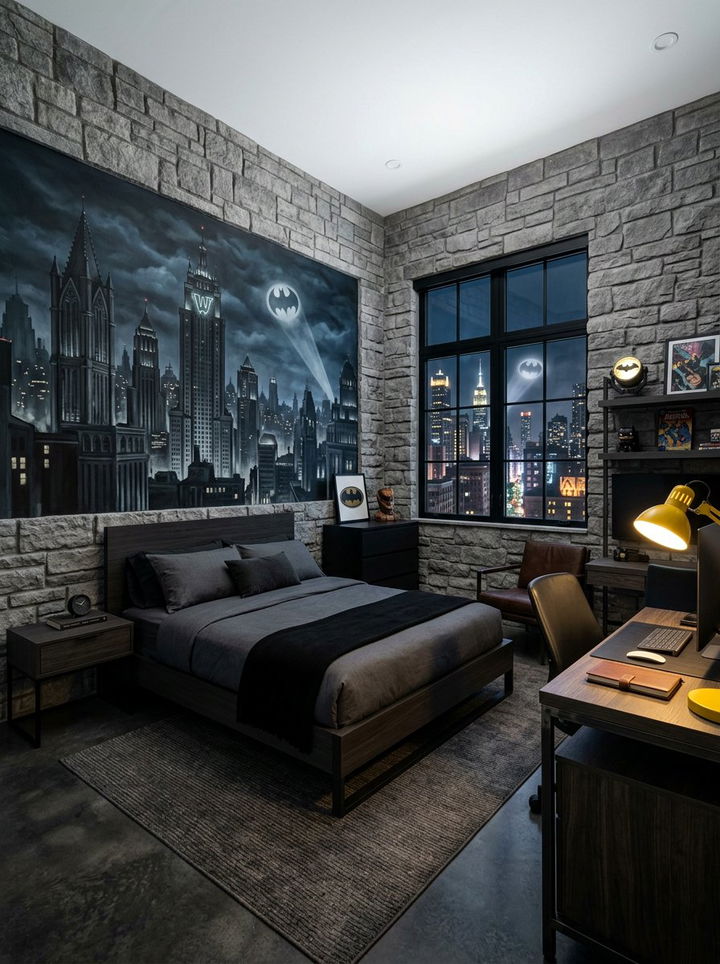 Gotham City Bedroom - 30 comic book bedroom ideas