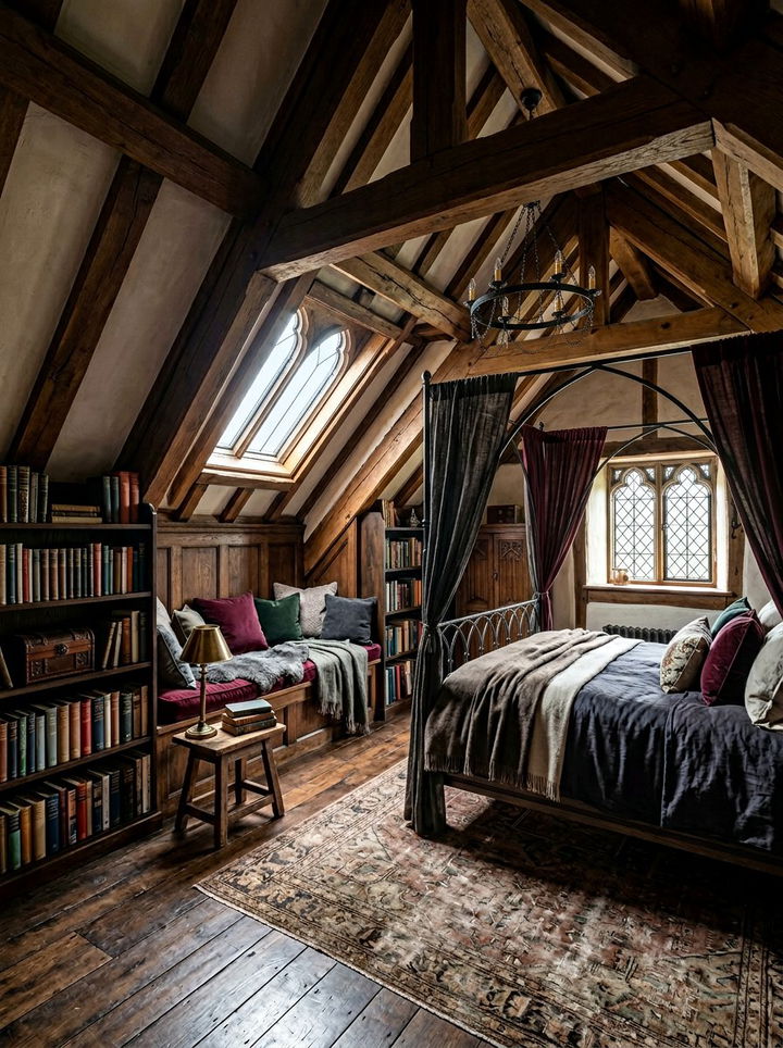Gothic Attic Bedroom - 30 gothic bedroom ideas