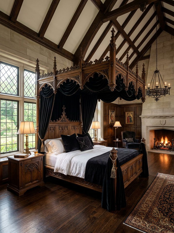 Gothic Canopy Bed Bedroom - 30 gothic bedroom ideas
