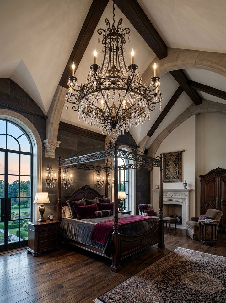 Gothic Chandelier Bedroom - 30 gothic bedroom ideas