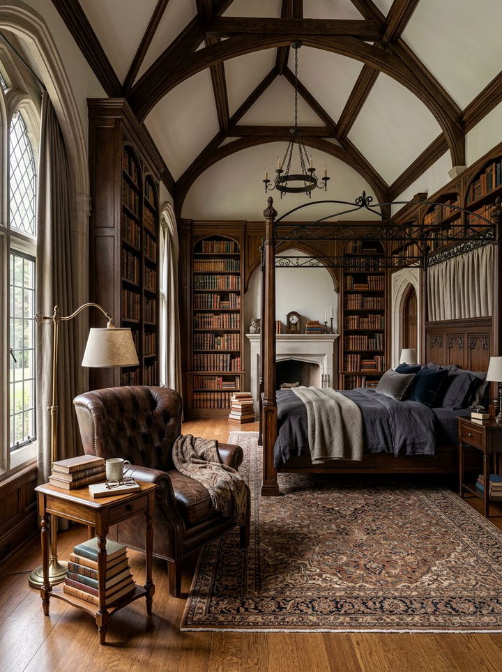 Gothic Library Bedroom - 30 gothic bedroom ideas