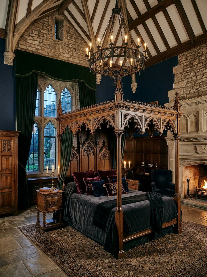 Gothic Revival Bedroom - 30 antique bedroom ideas