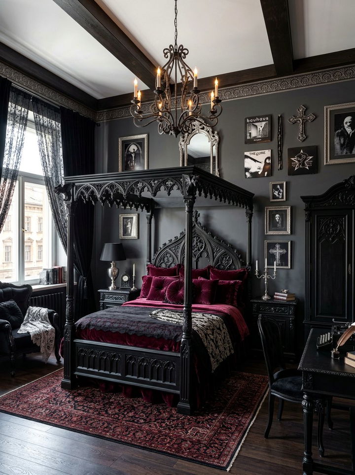 Gothic Rock Bedroom - 30 rock and roll bedroom ideas