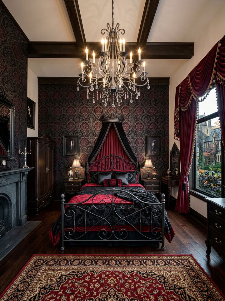 Gothic black and red bedroom - 30 black and red bedroom color combo