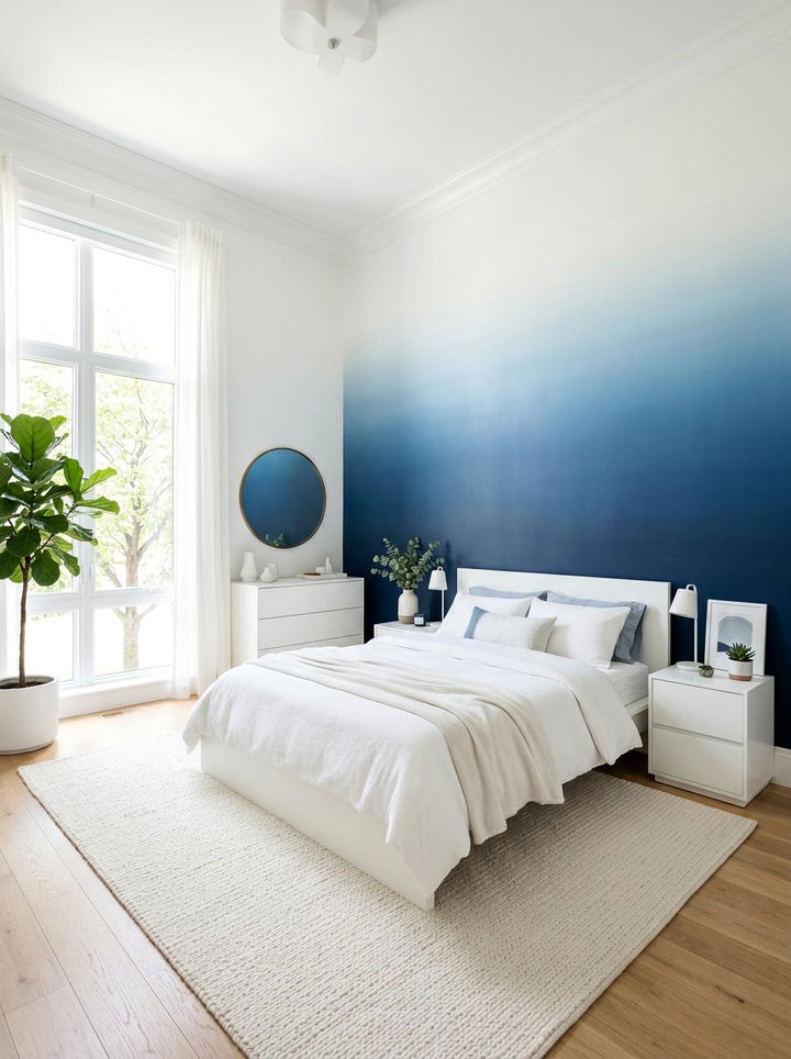 Gradient Blue Bedroom Style - 30 blue bedroom decor ideas