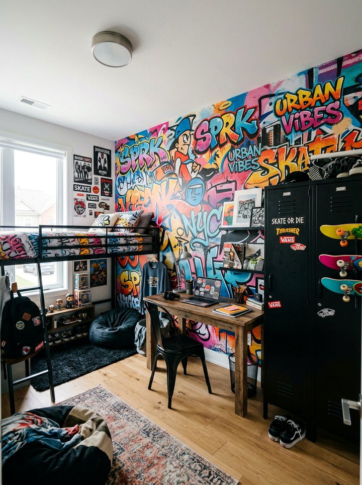Graffiti Style Tween Bedroom - 30 tween bedroom ideas