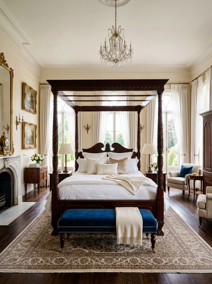 Grand Four Poster Bed - 30 bedroom bed styling ideas