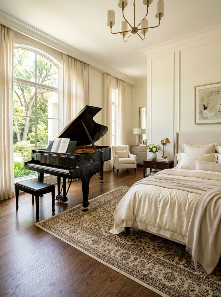 Grand Piano Bedroom - 30 music themed bedroom ideas