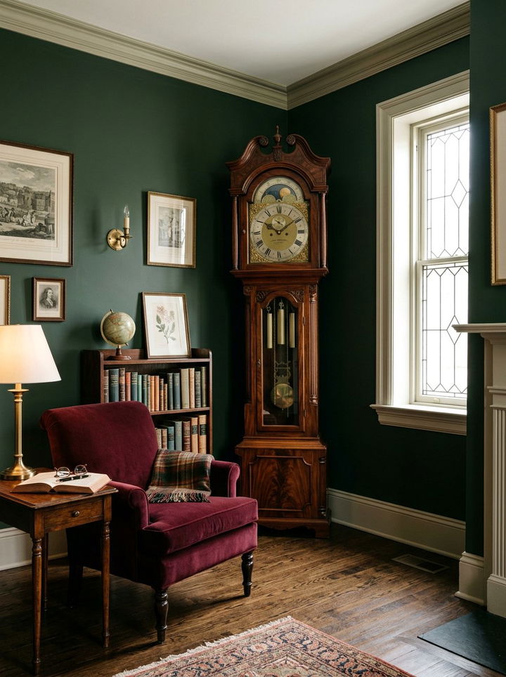 Grandfather Clock Bedroom Corner - 30 dark academia bedroom ideas