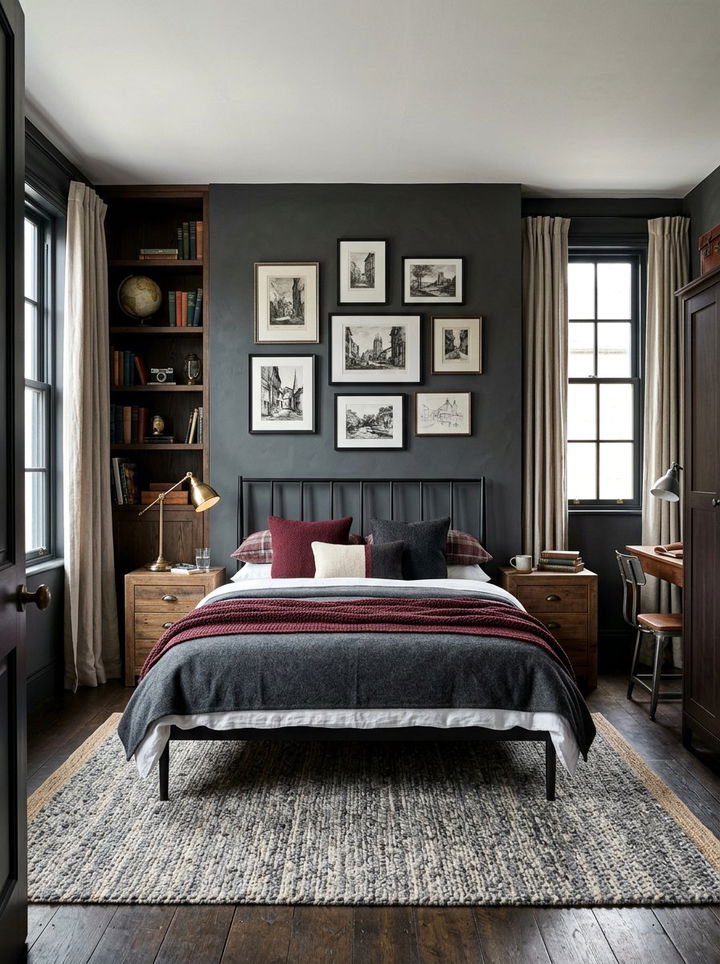 Graphite Gray - 30 dark academia bedroom color ideas