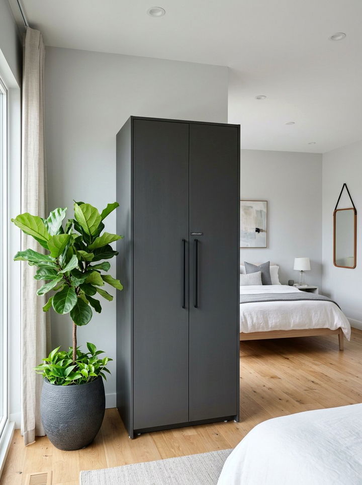 Graphite Grey Storage Cabinet - 30 grey bedroom furniture ideas