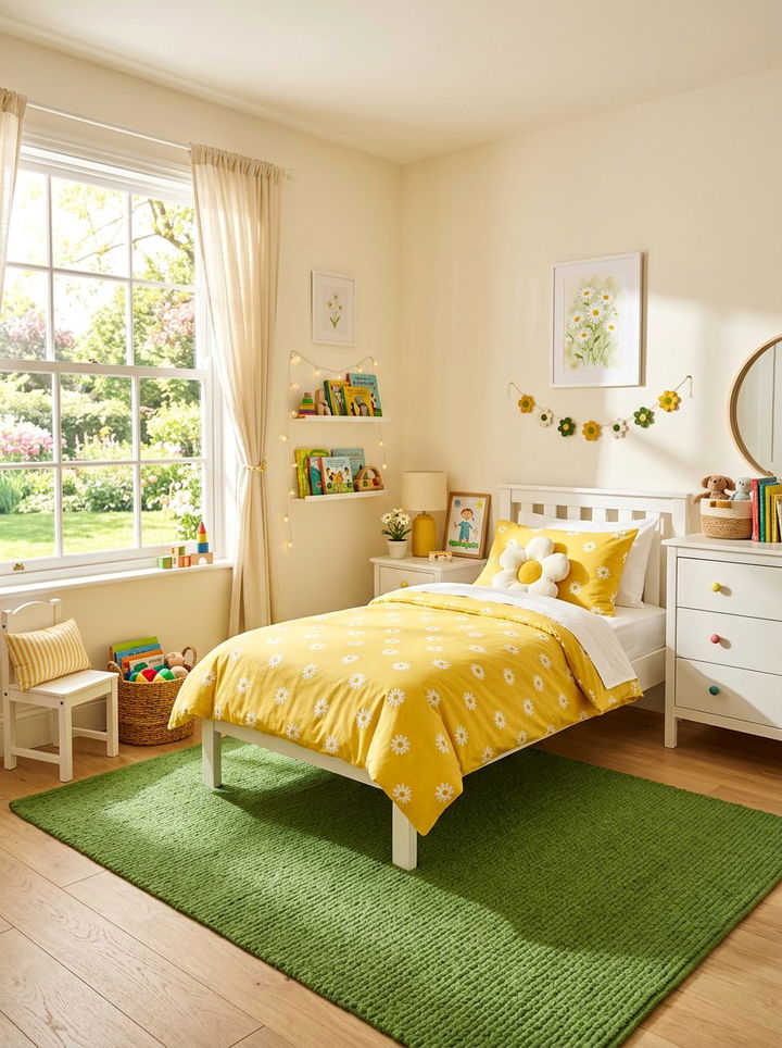 Grass Green And Daisy Yellow Bedroom - 30 yellow green bedroom ideas