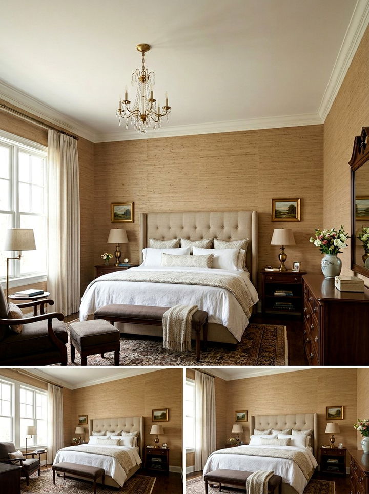 Grasscloth Wall Covering - 30 bedroom backsplash ideas