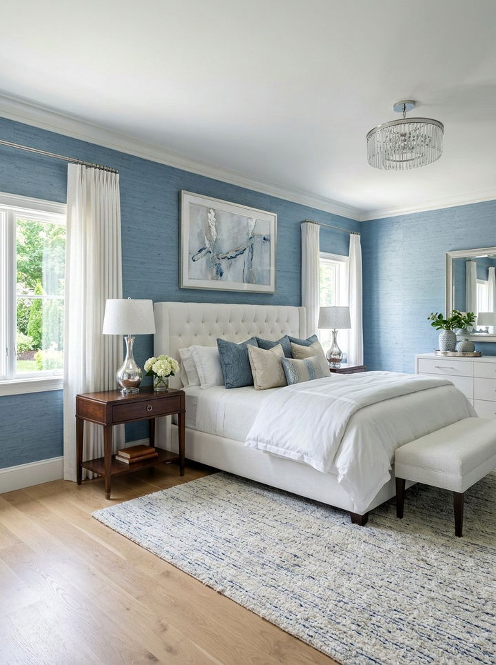 Grasscloth Wallpaper - 30 layered texture bedroom ideas