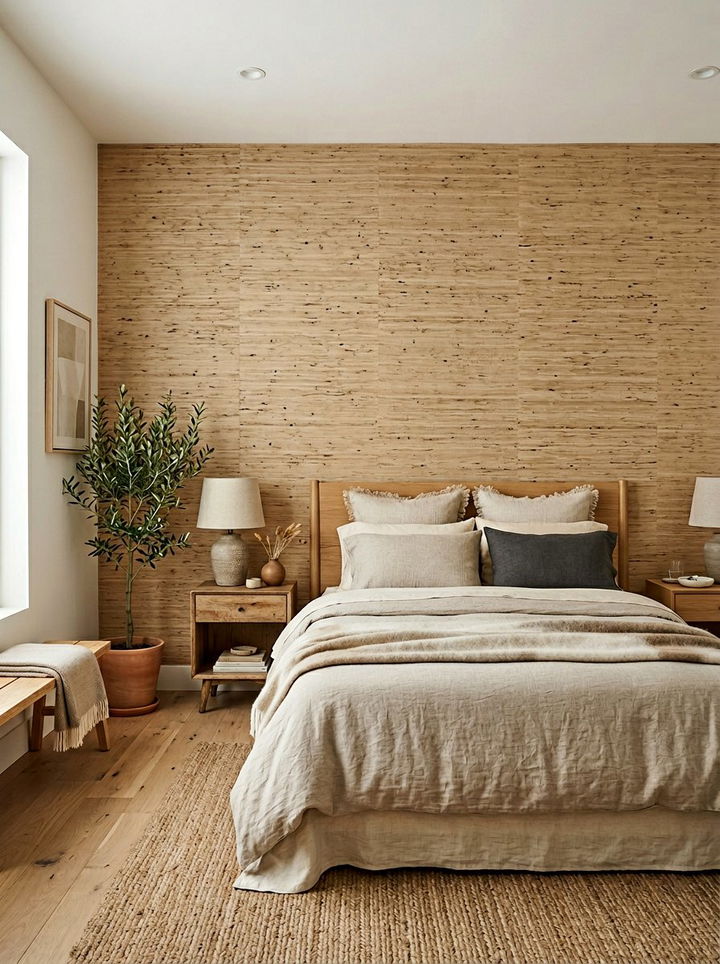 Grasscloth Wallpaper Accent Wall - 30 bedroom accent walls