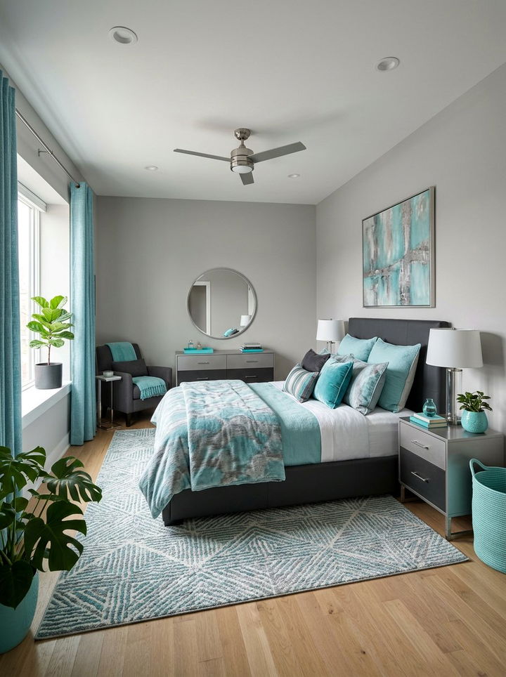 Gray And Aqua Bedroom - 30 aqua bedroom ideas