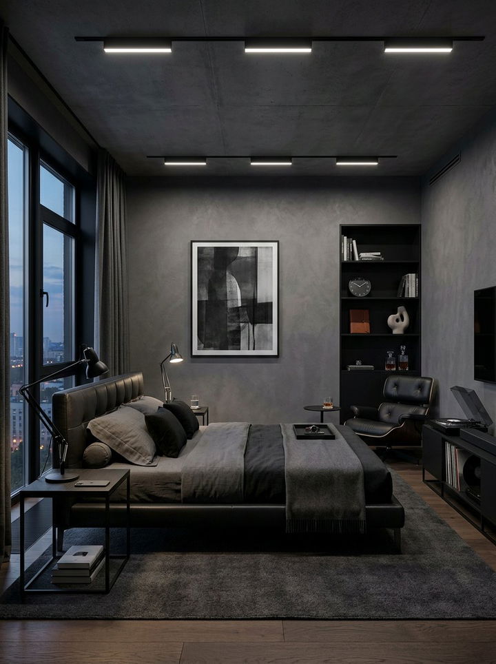 Gray And Black Bachelor Pad - 30 contemporary gray bedroom ideas