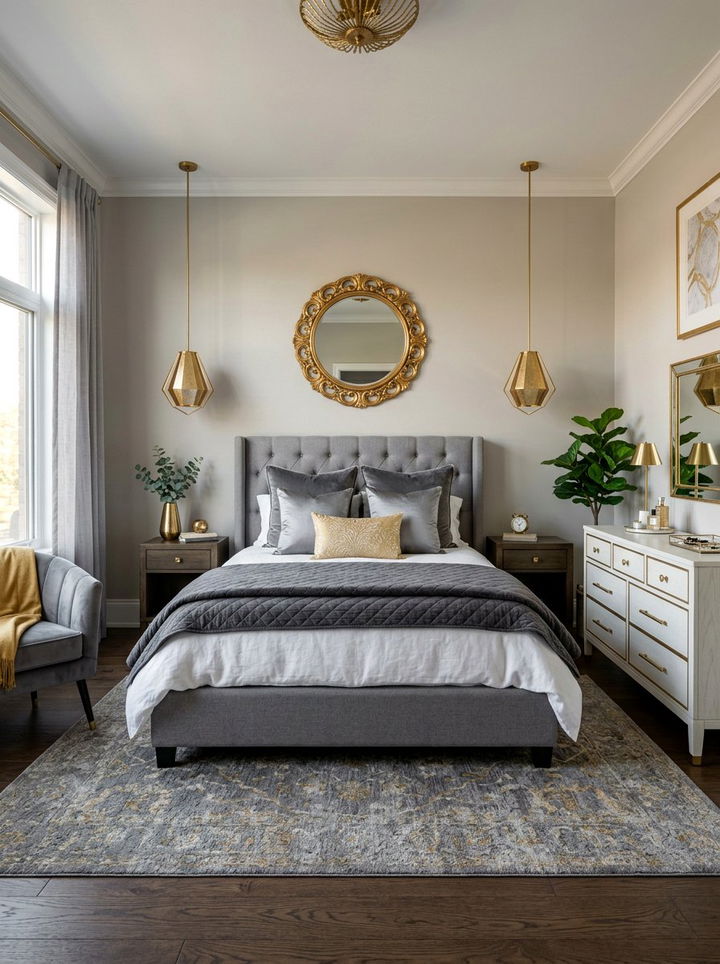 Gray And Gold Bedroom - 30 contemporary gray bedroom ideas