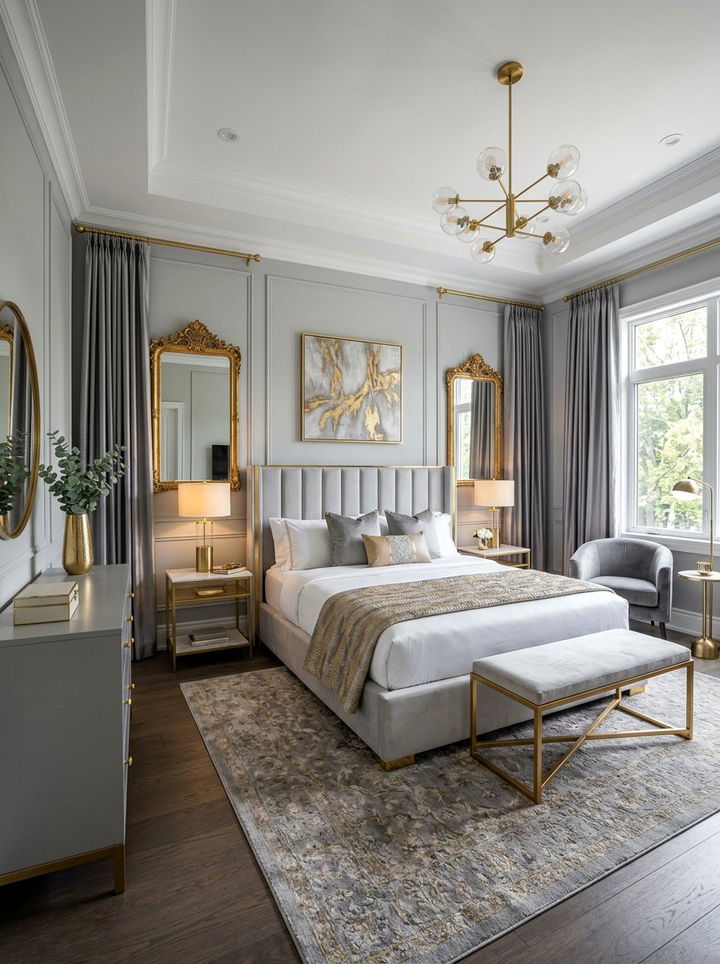 Gray And Gold Bedroom - 30 cool gray bedroom ideas