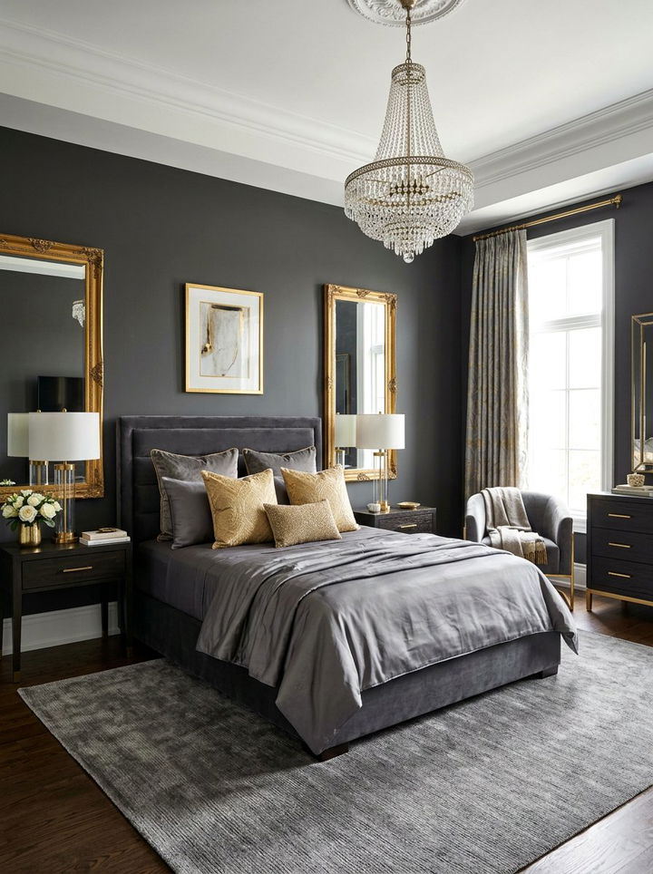 Gray And Gold Bedroom - 30 gray bedroom design ideas