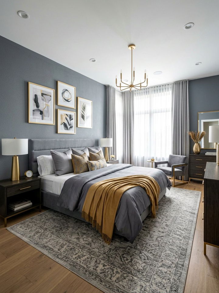 Gray And Gold Modern Bedroom - 30 gray bedroom ideas
