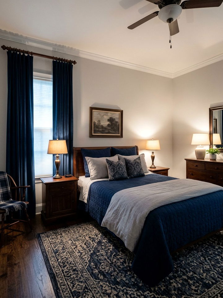 Gray And Navy Blue Bedroom - 30 gray bedroom ideas