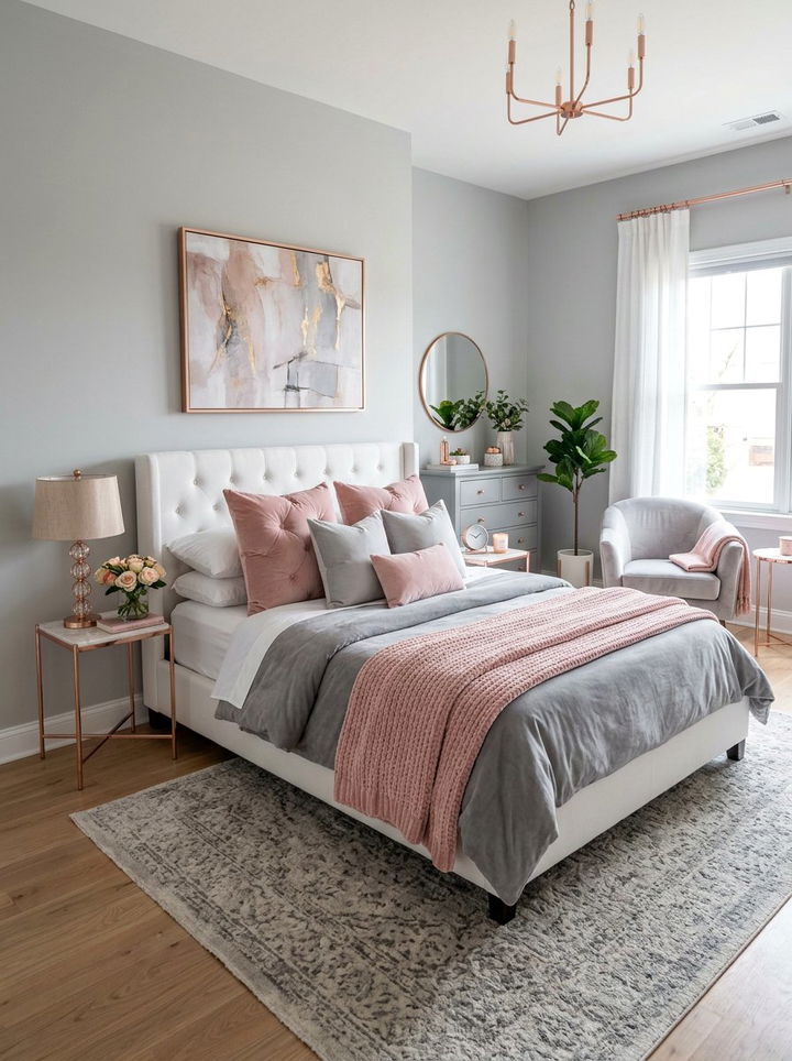 Gray And Pink Feminine Bedroom - 30 contemporary gray bedroom ideas