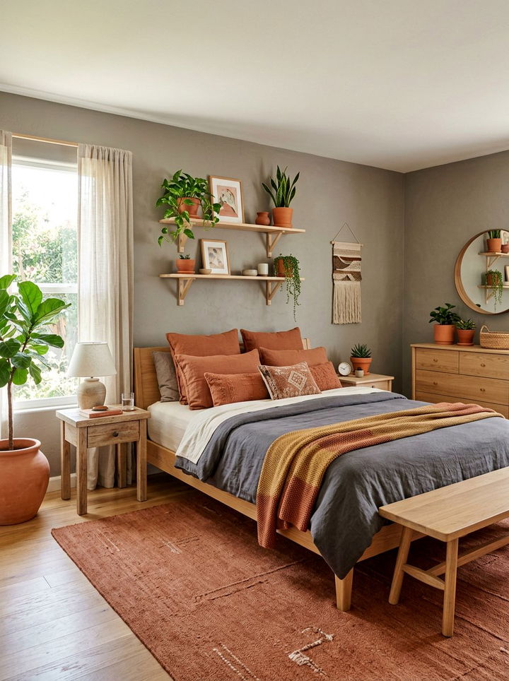 Gray And Terracotta Bedroom - 30 warm gray bedroom ideas