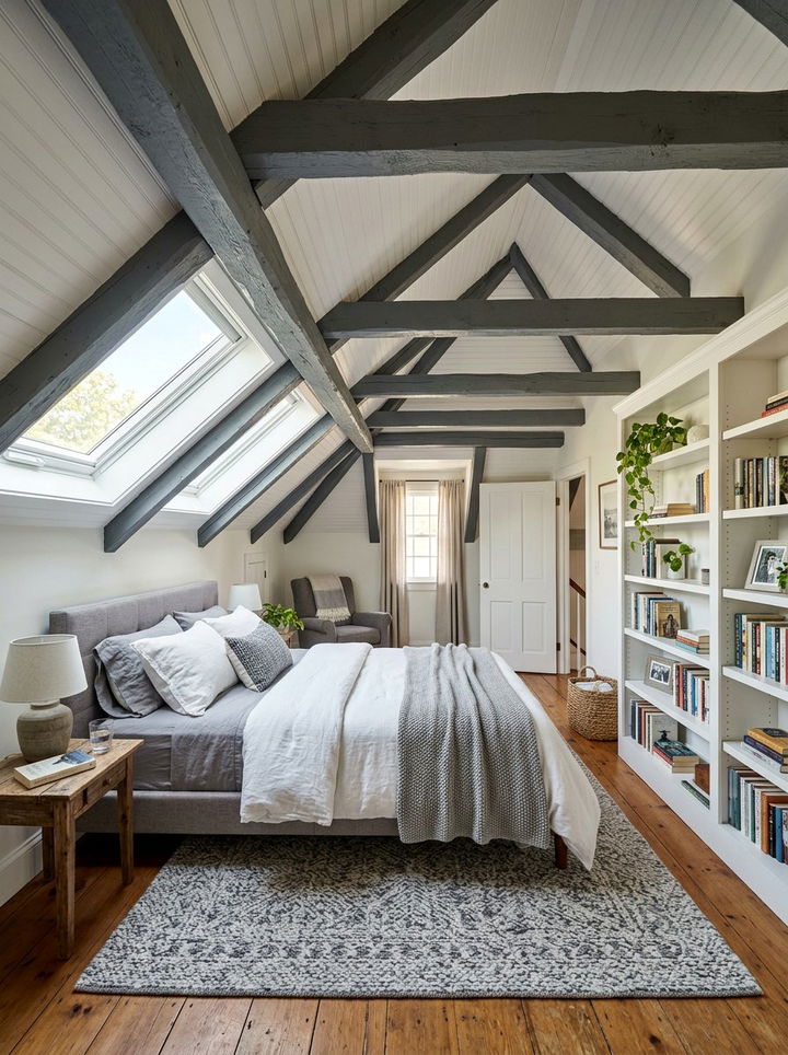 Gray And White Attic Bedroom - 30 gray and white bedroom ideas