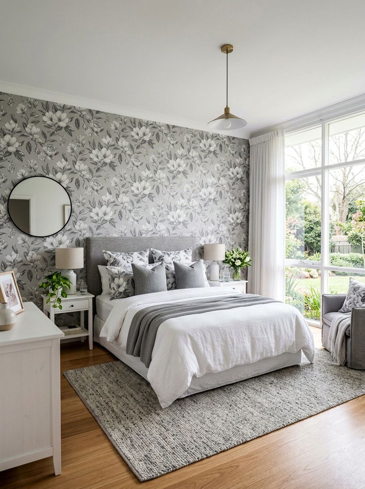 Gray And White Floral Bedroom - 30 gray and white bedroom ideas