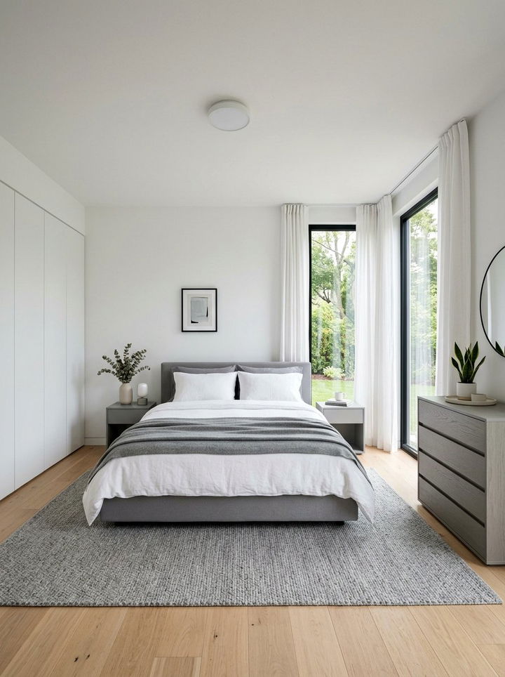 Gray And White Minimalist Bedroom - 30 gray bedroom ideas