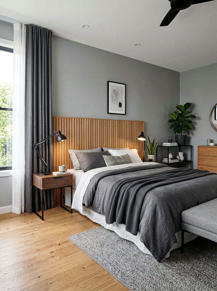 Gray And Wood Contemporary Bedroom - 30 contemporary gray bedroom ideas
