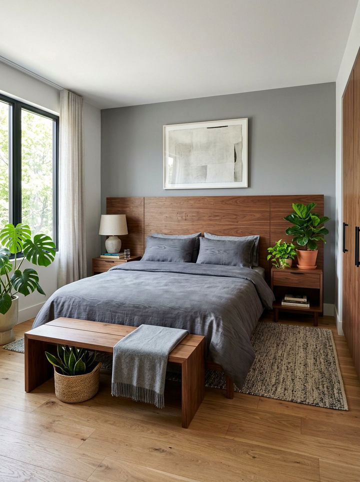 Gray And Wood Grain Bedroom - 30 bedroom gray bedding ideas