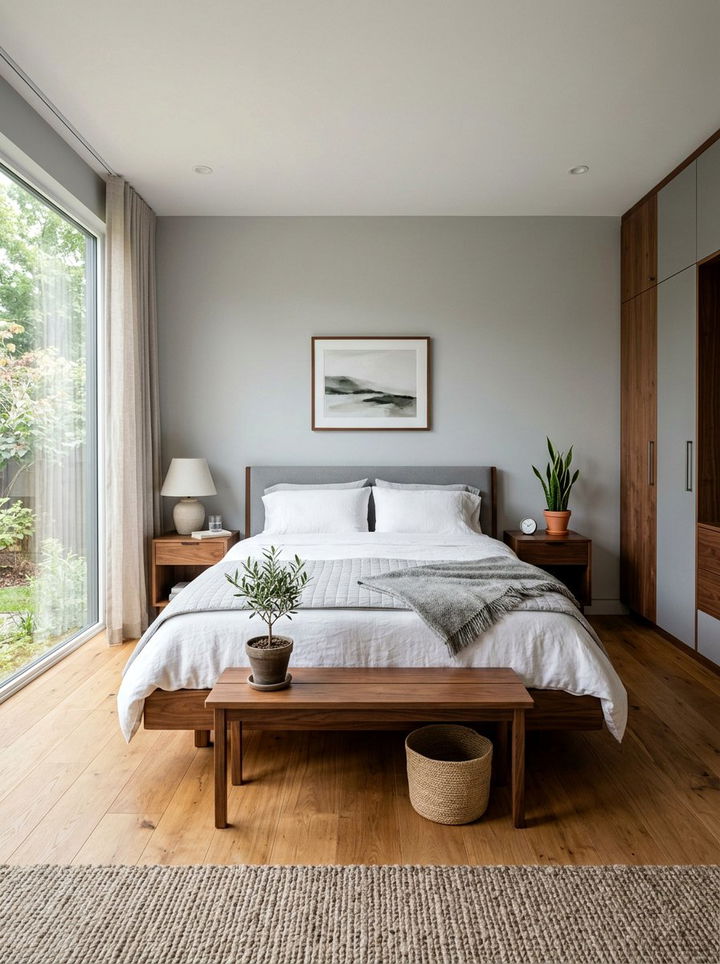 Gray And Wood Minimalist Bedroom - 30 minimalist gray bedroom ideas
